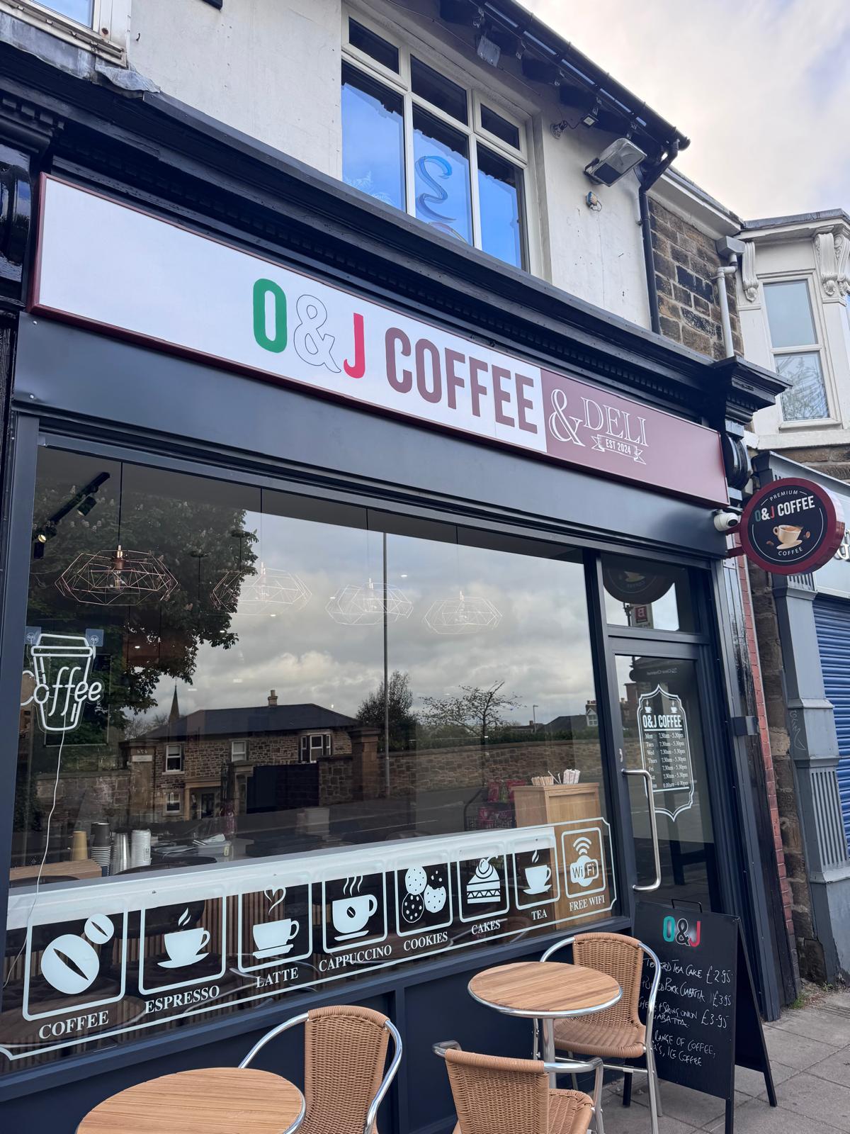 OJ Coffee Newcastle — aluminium shopfront and double door installation – Prestige Aluminium Systems
